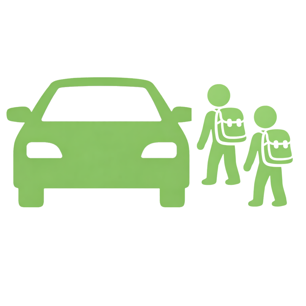 Icon mit Kindern und Transportfahrzeug